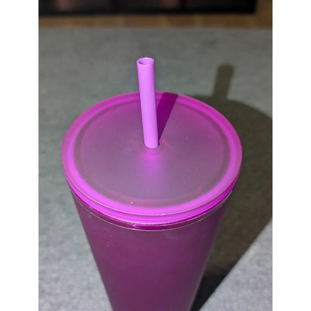 Starbucks August 2021 Matte Purple Soft Touch Tumbler Cold Cup Venti 24oz